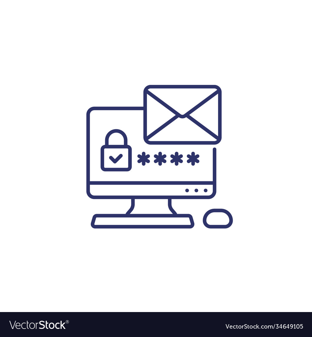 Mail access authentication with password icon
