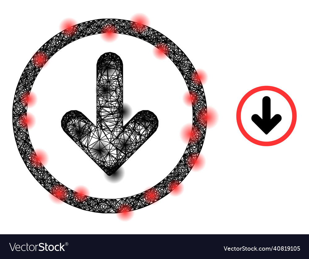 Network down pointer icon with spots vector image Network down pointer icon with spots