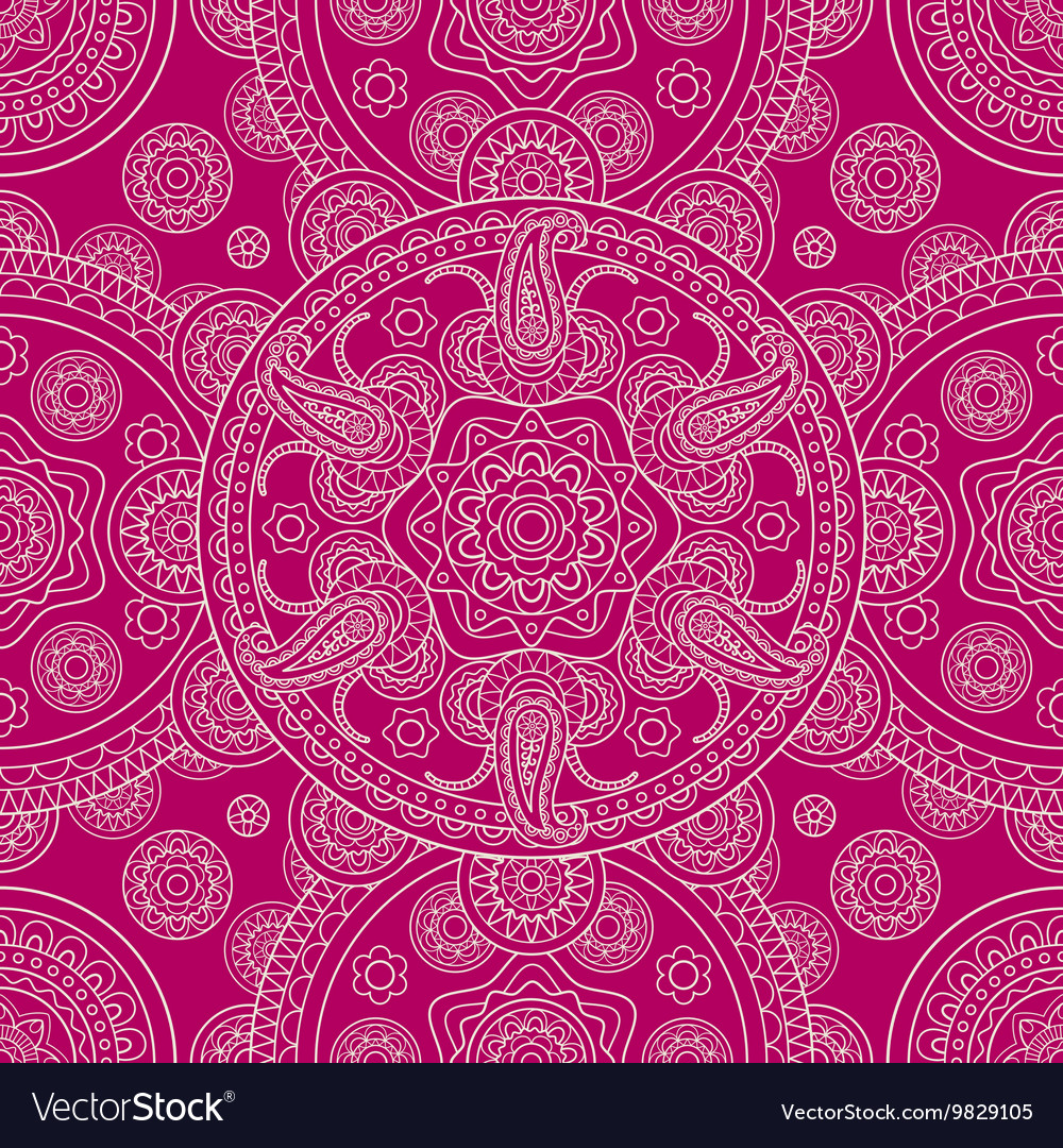 Pink ethnic ornate boho doodle seamless pattern Vector Image