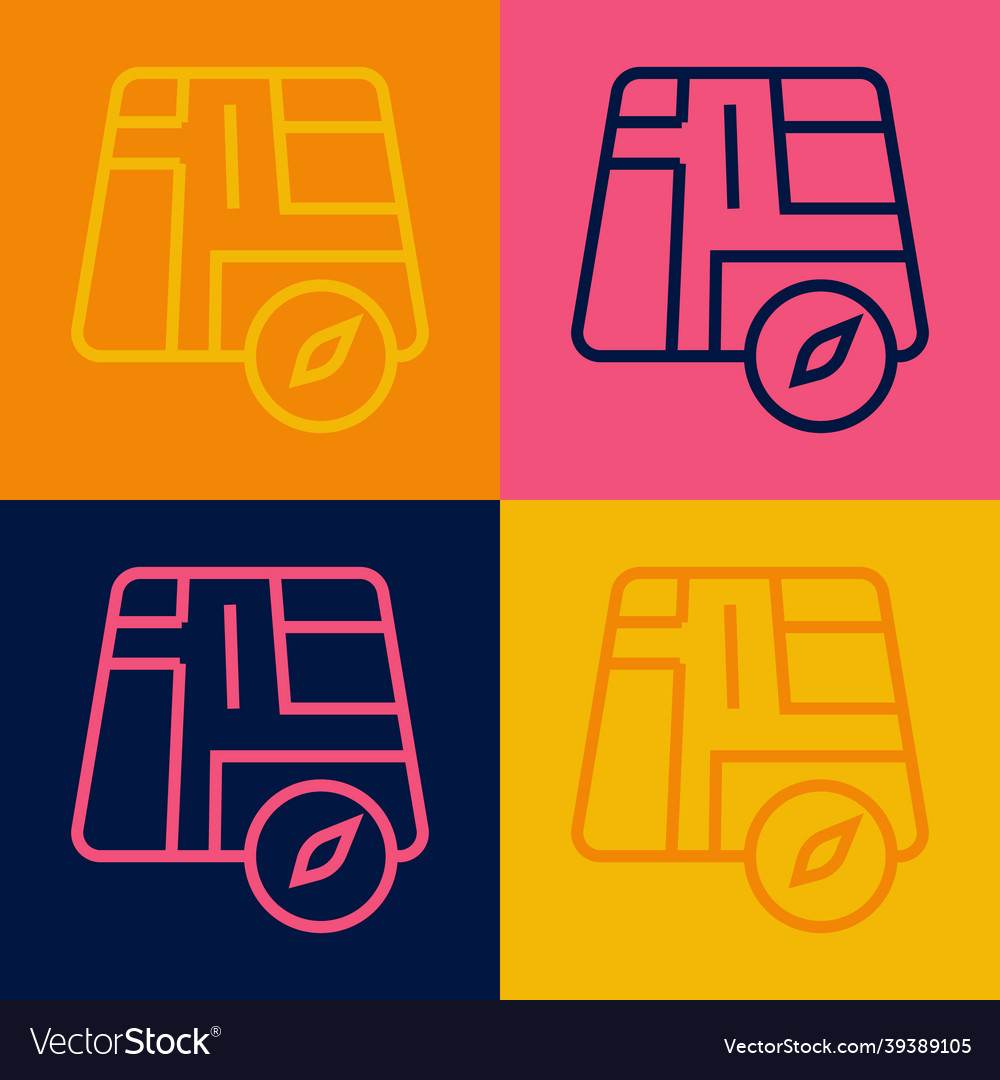 Pop art line map pointer with taxi car icon vector image Pop art line map pointer with taxi car icon