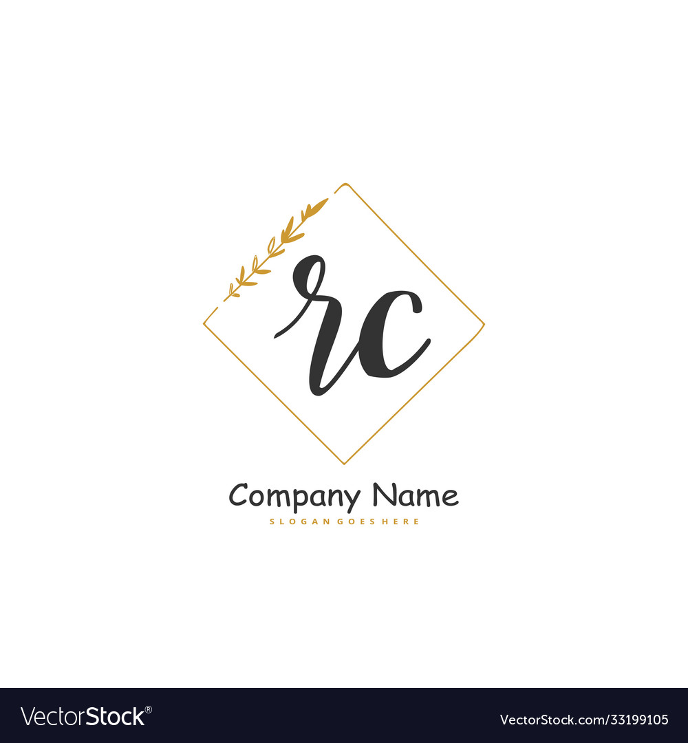 R c rc initial handwriting and signature logo