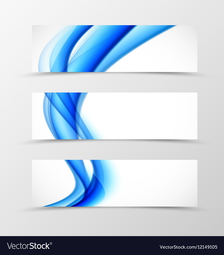Set of header banner wave design