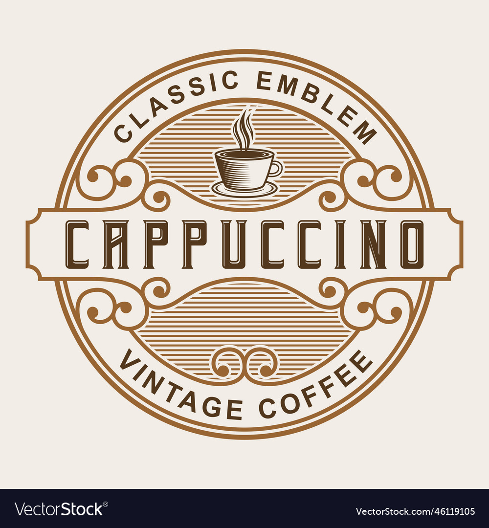 Vintage coffee shop cup logo template badge label