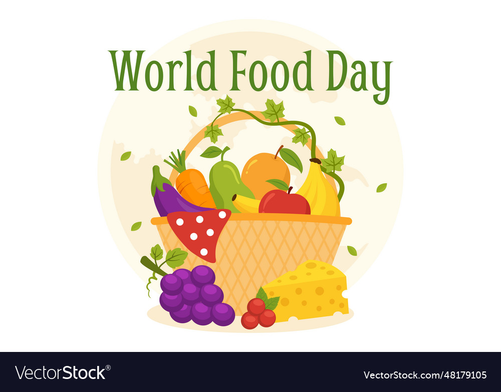 World food day on 16 october with various foods