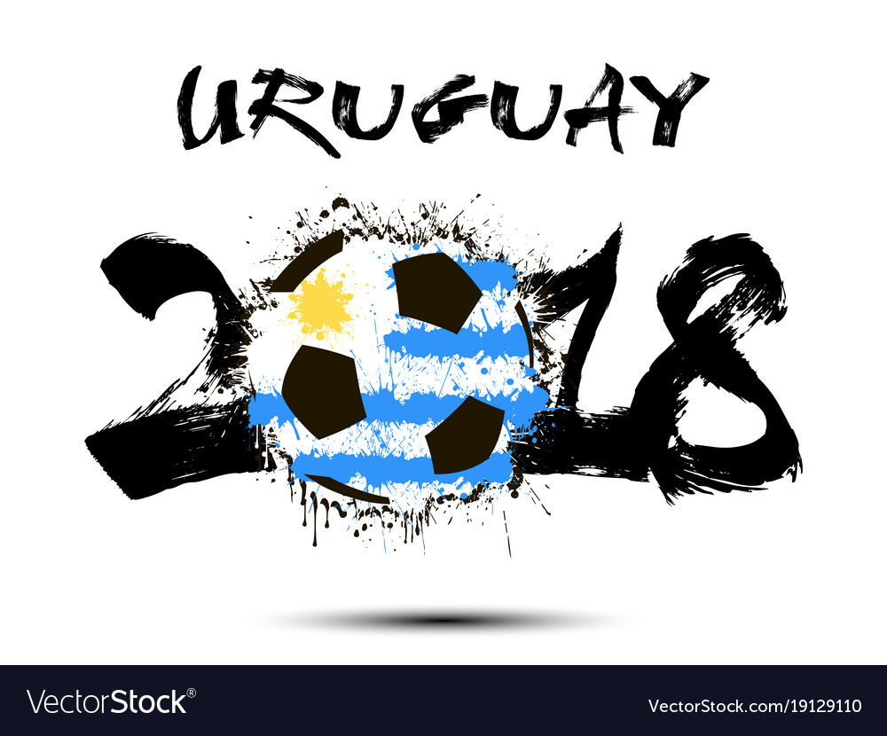 Abstract number 2018 and soccer ball blot