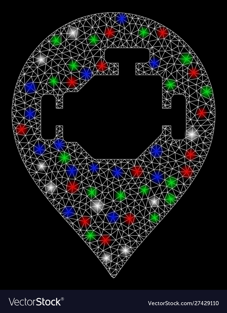 Bright mesh wire frame engine marker with flare