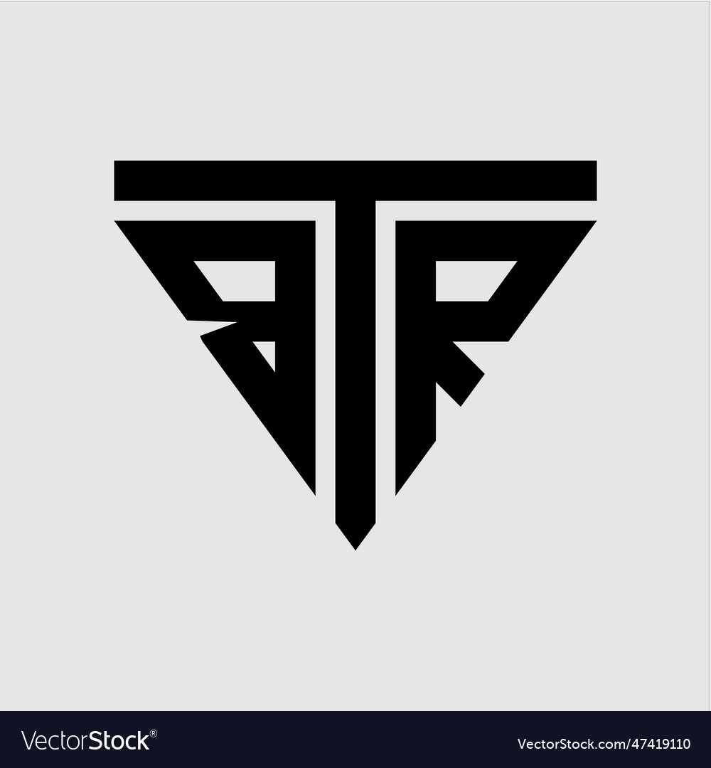 Btr triangle letter logo design Royalty Free Vector Image