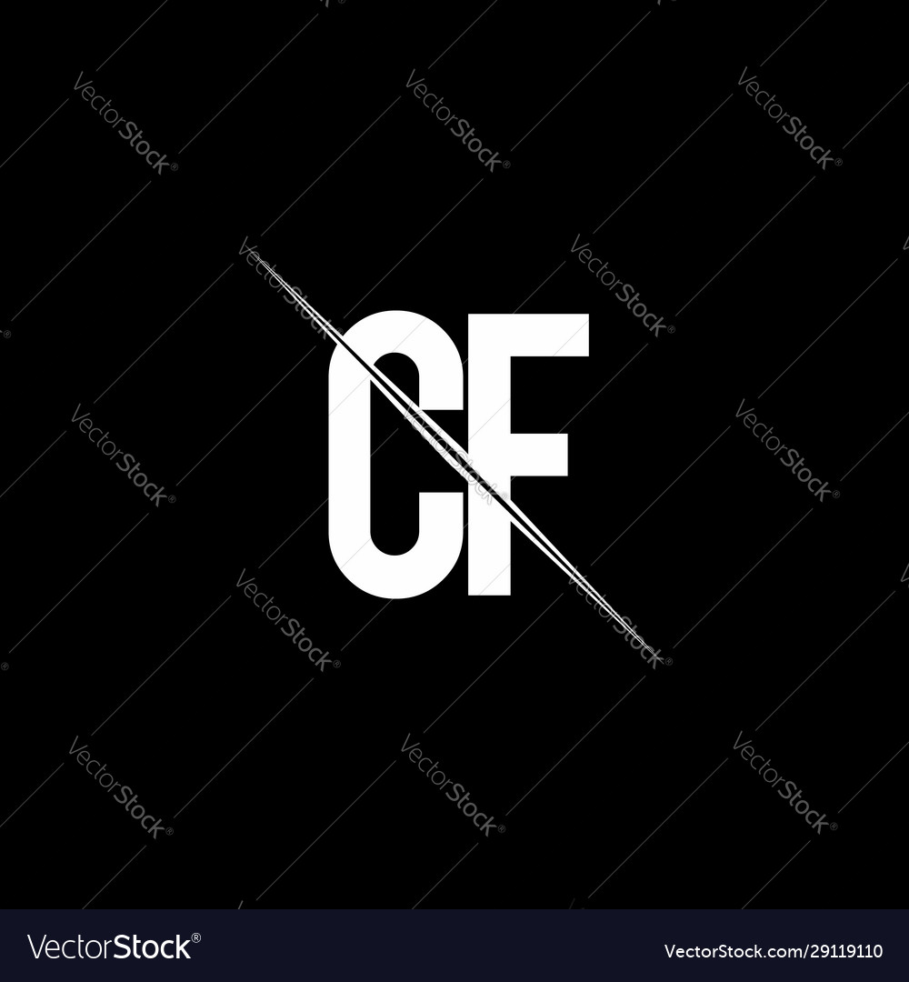 Cf logo monogram with slash style design template