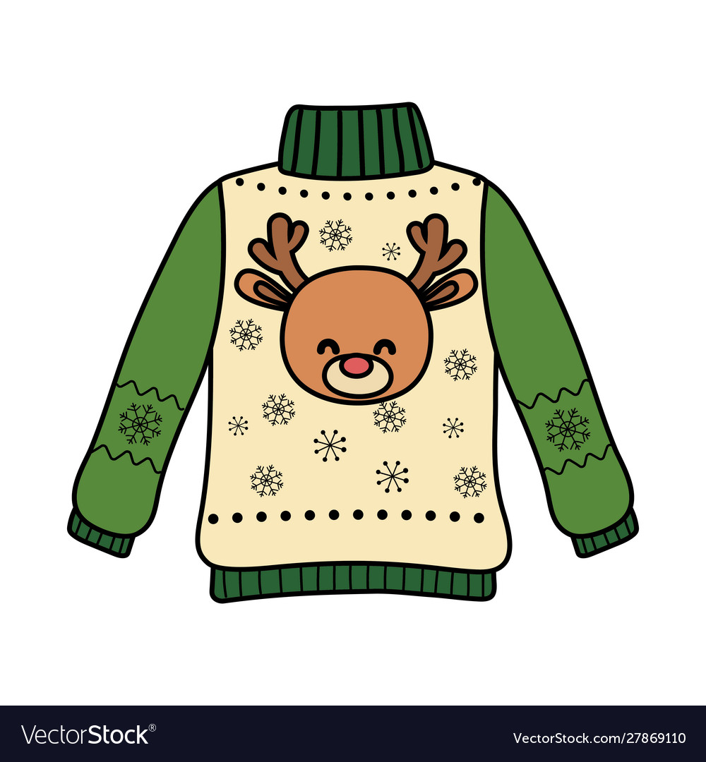 Christmas ugly sweater party decorative deer head Vector Image