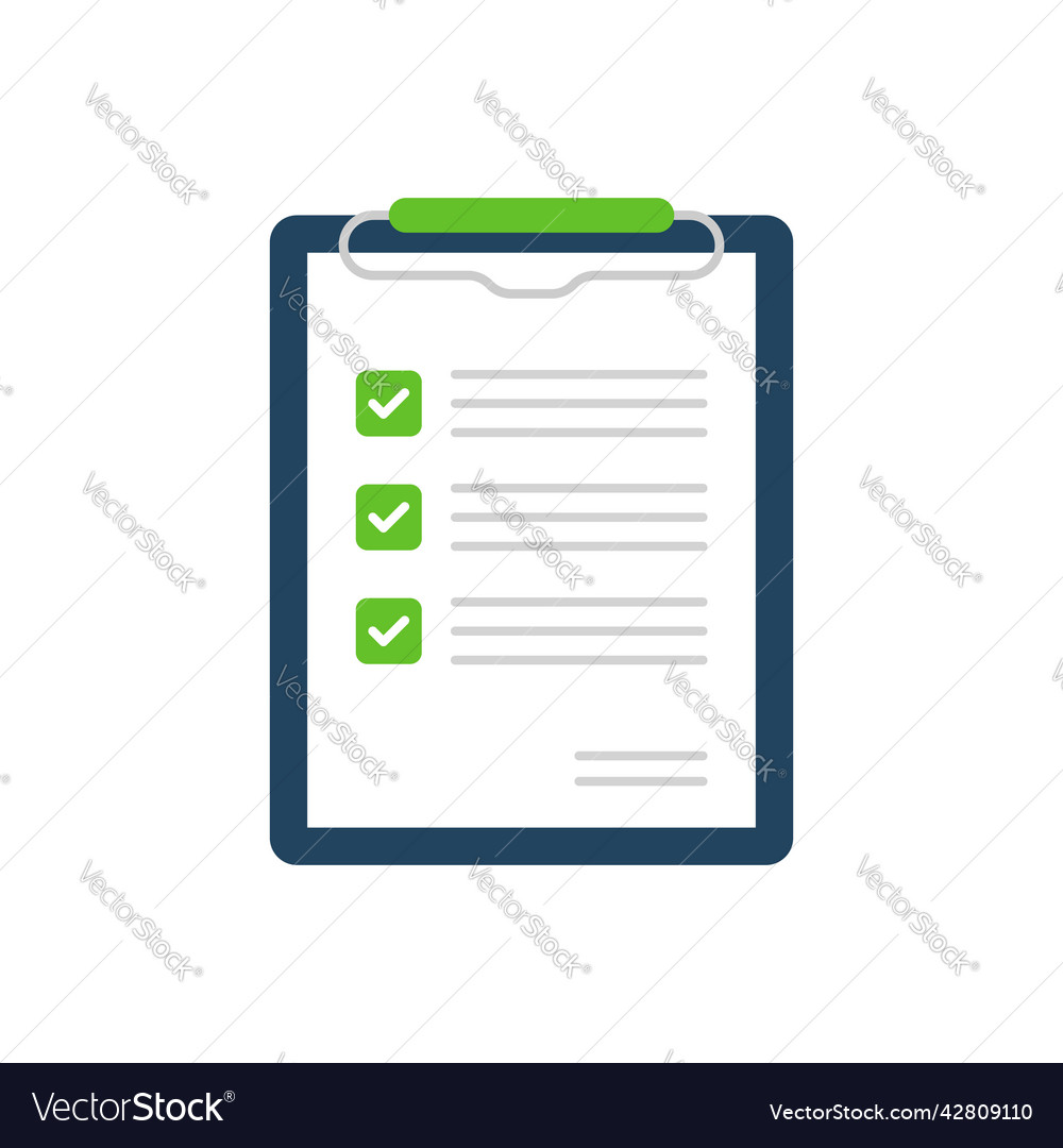 Contract document icon in flat style report vector image Contract document icon in flat style report