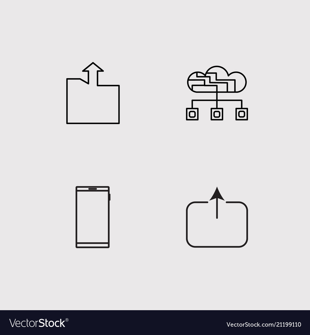 Data analytics simple linear icons set outlined