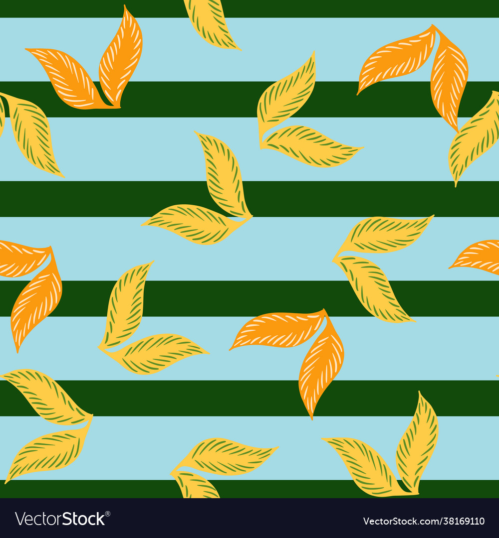 Fall seamless pattern with random falling leaves vector image Fall seamless pattern with random falling leaves
