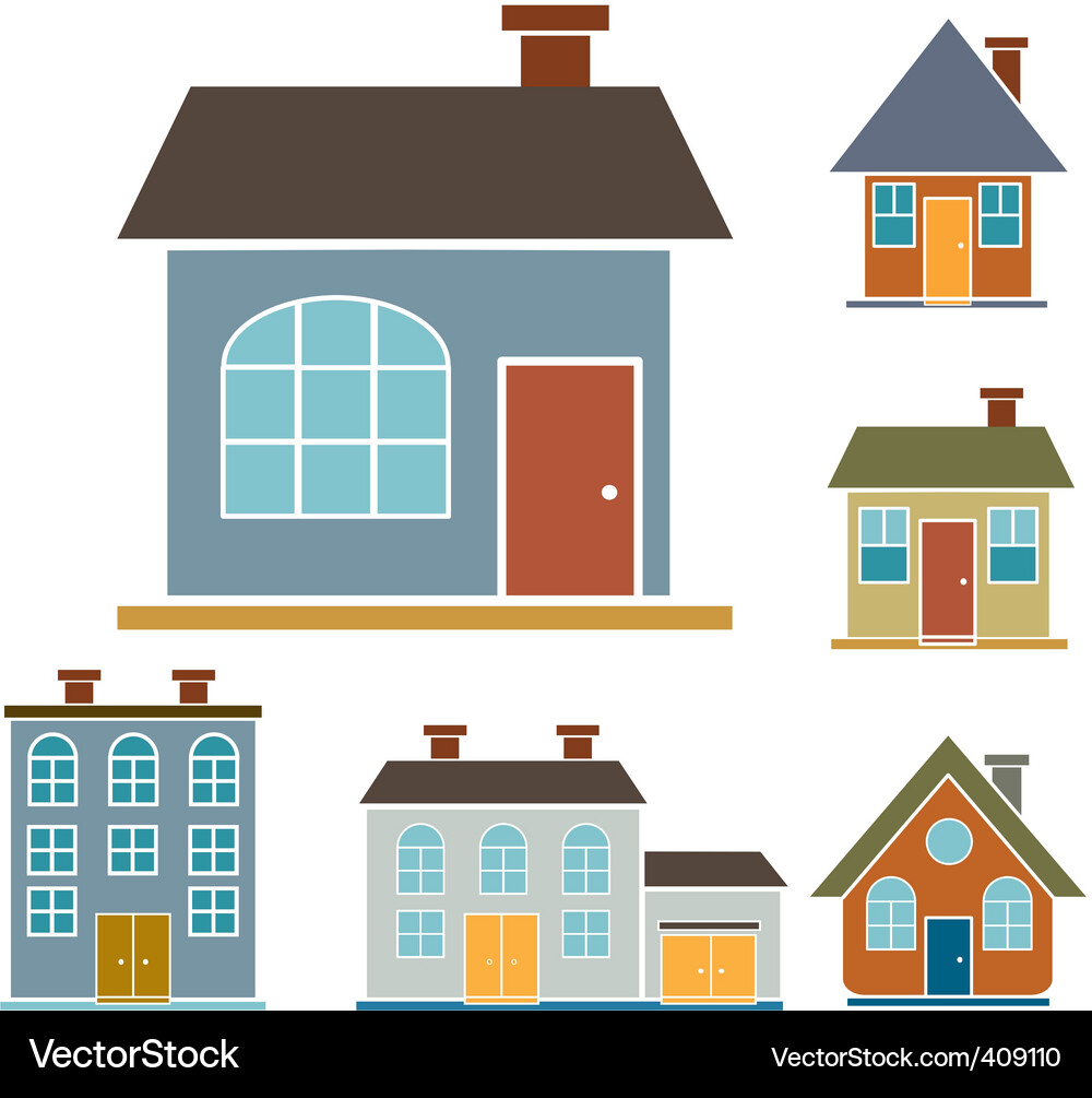 Family houses Royalty Free Vector Image - VectorStock
