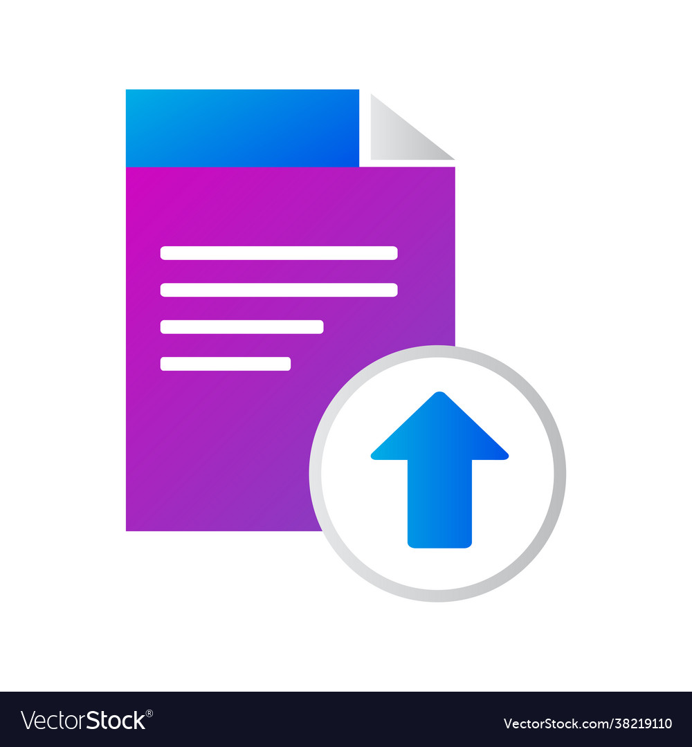 File icon with upload gradient style vector image File icon with upload gradient style
