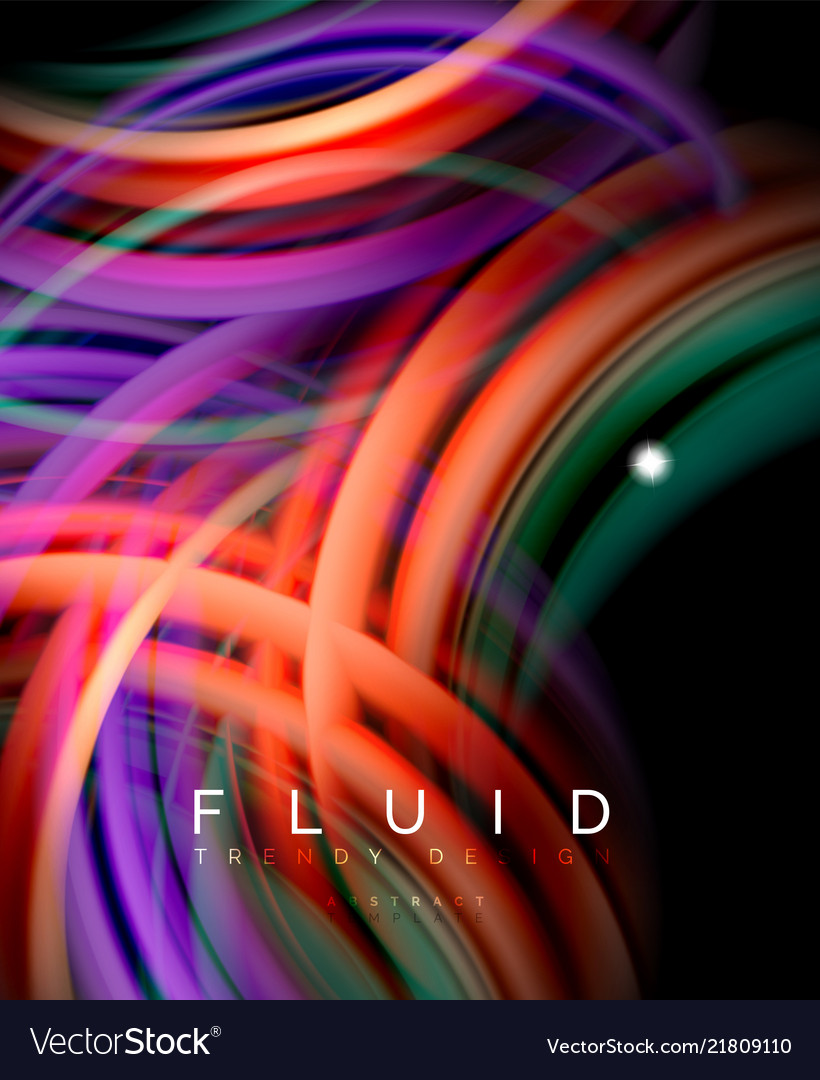 Fluid smooth wave abstract background flowing Vector Image Fluid smooth wave abstract background flowing