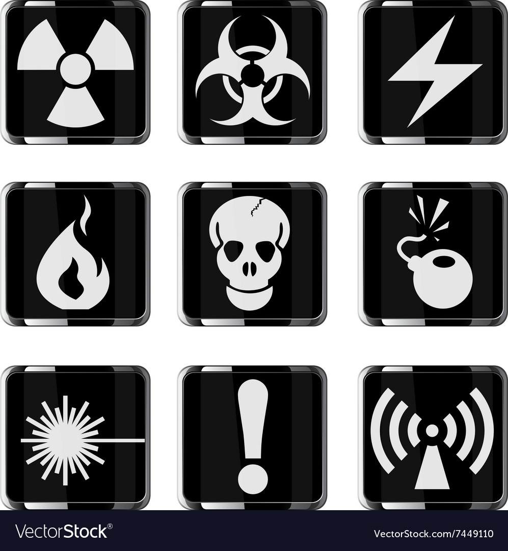 Hazard sign icons Royalty Free Vector Image - VectorStock