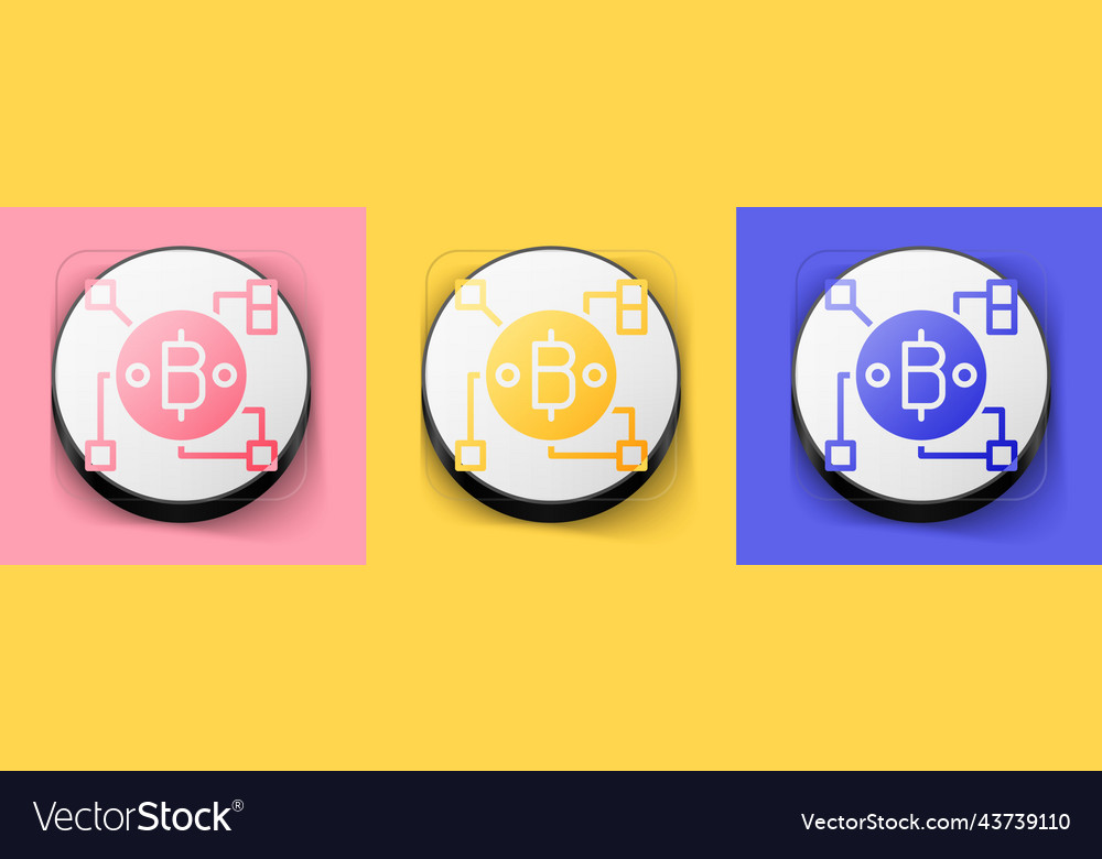 Isometric blockchain technology bitcoin icon Vector Image Isometric blockchain technology bitcoin icon