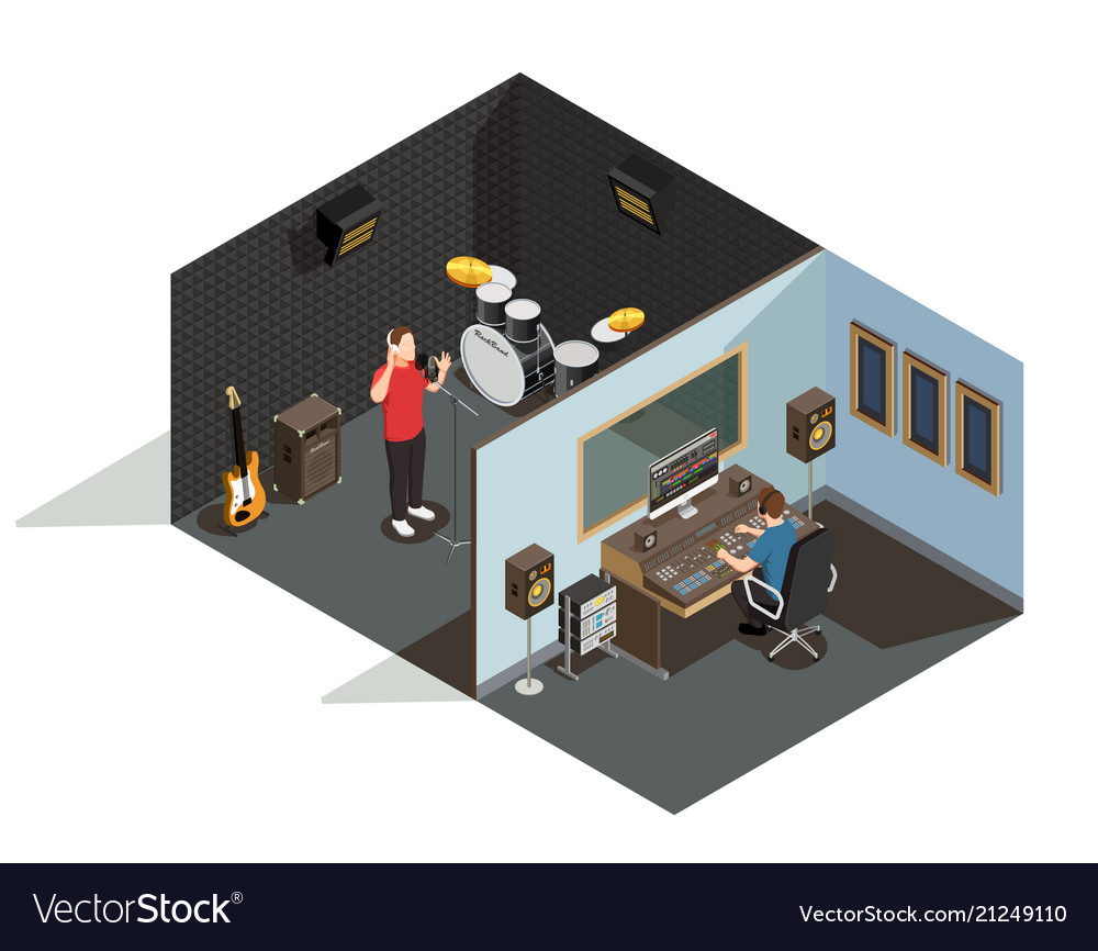 Music industry and recording concept Royalty Free Vector