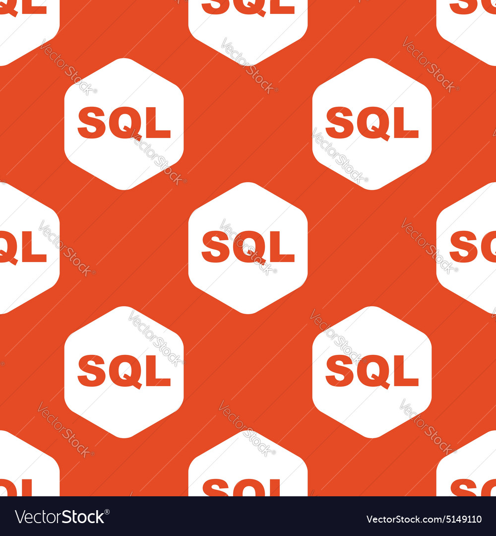Orange hexagon sql pattern Royalty Free Vector Image
