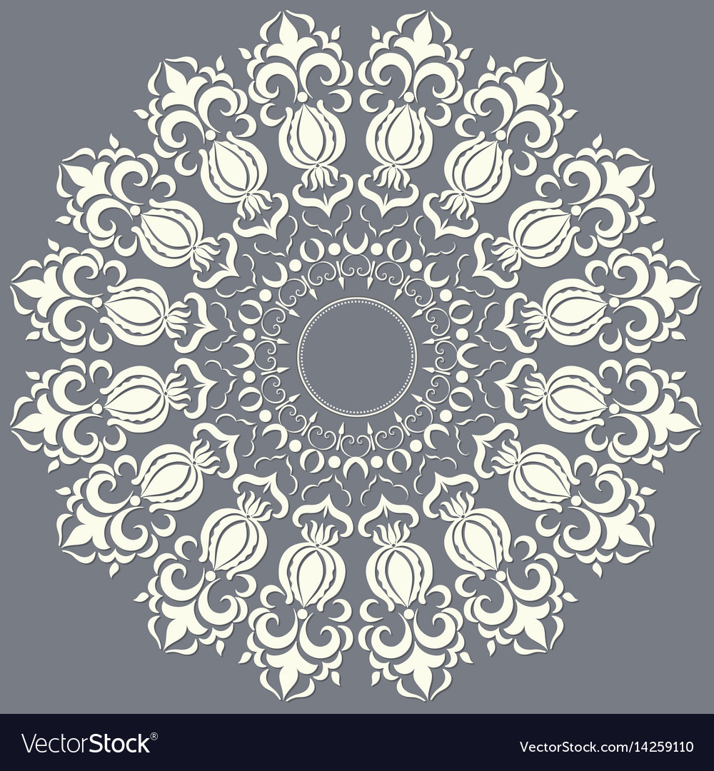 Ornamental round lace with damask