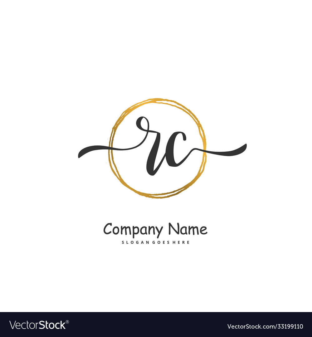 R c rc initial handwriting and signature logo Vector Image R c rc initial handwriting and signature logo