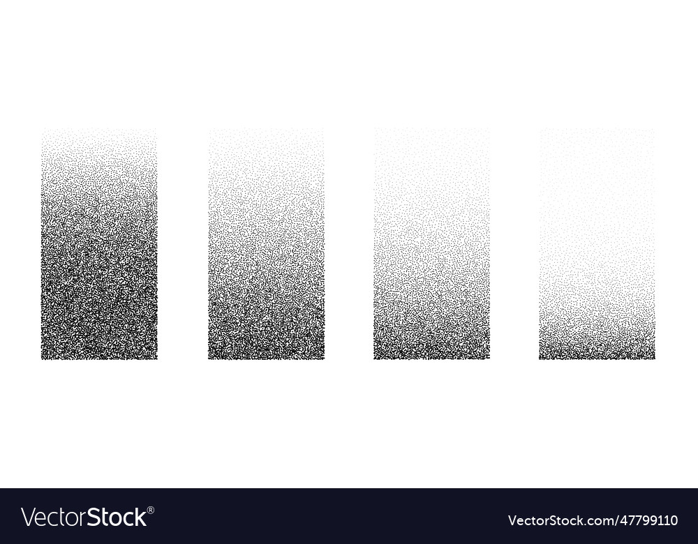 Set Of Fading Rectangular Gradients Black Dotted Vector Image