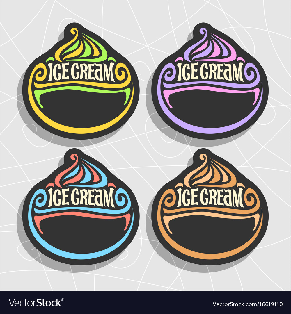 Set of ice cream labels