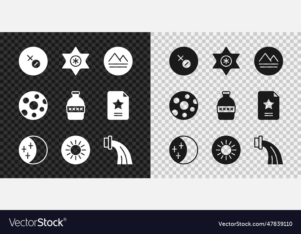 Set venus symbol falling star earth element Vector Image