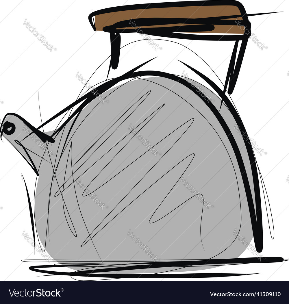 Sketch of water boiler kitchen kettle