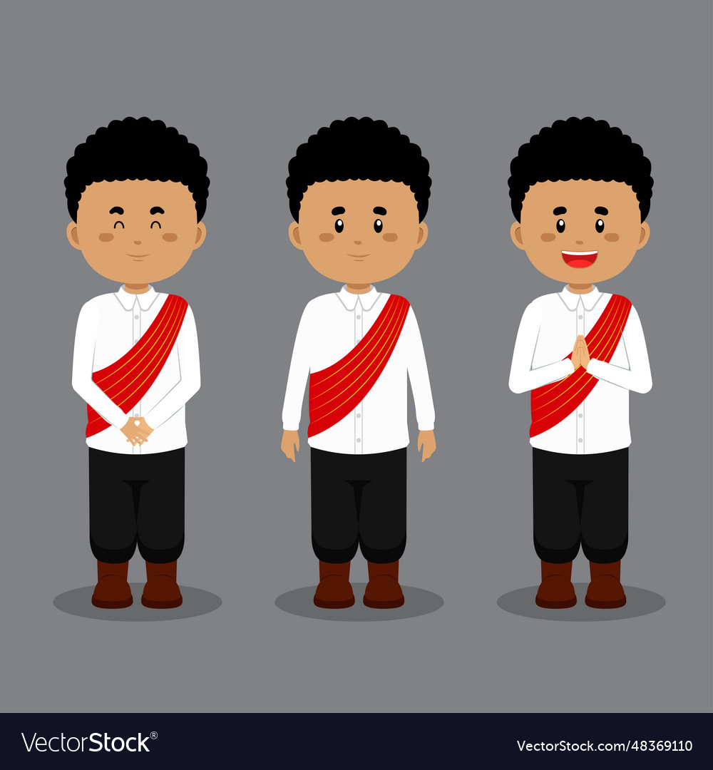 Suriname character with various expression