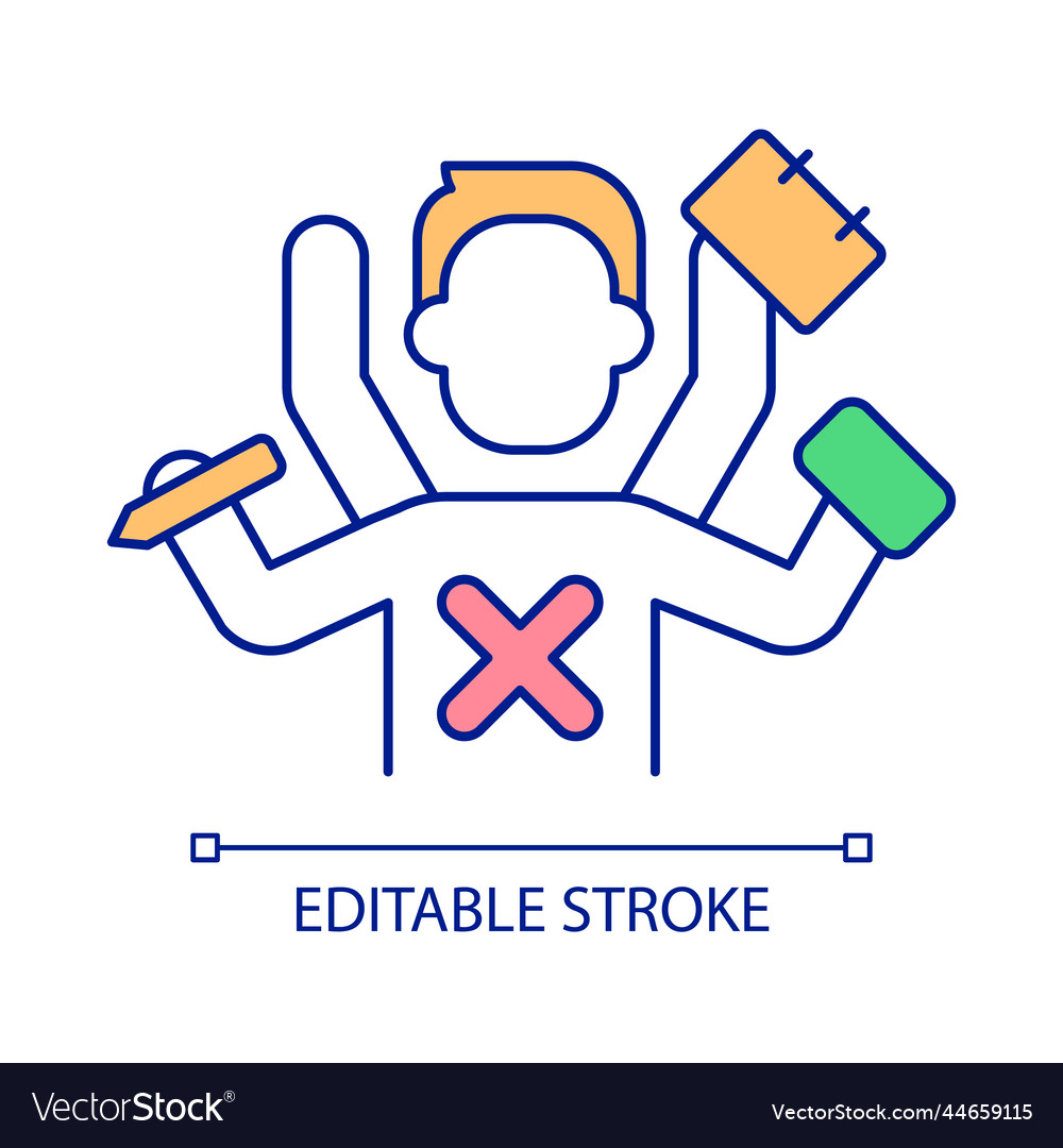 Avoid multitasking rgb color icon vector image Avoid multitasking rgb color icon