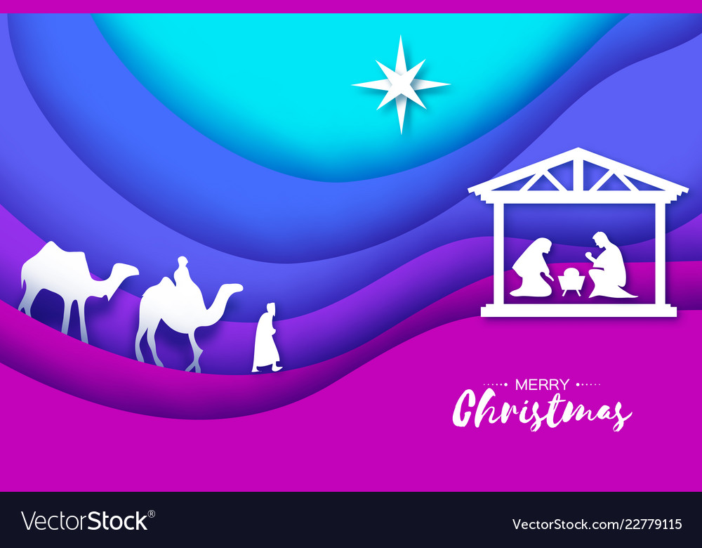 Birth of christ baby jesus in the manger holy vector image Birth of christ baby jesus in the manger holy