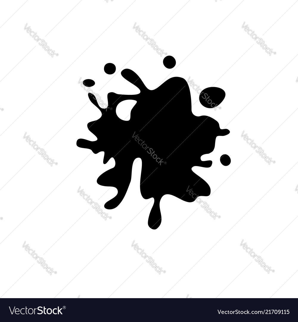 Black chaotic of ink blot isolated Royalty Free Vector Image