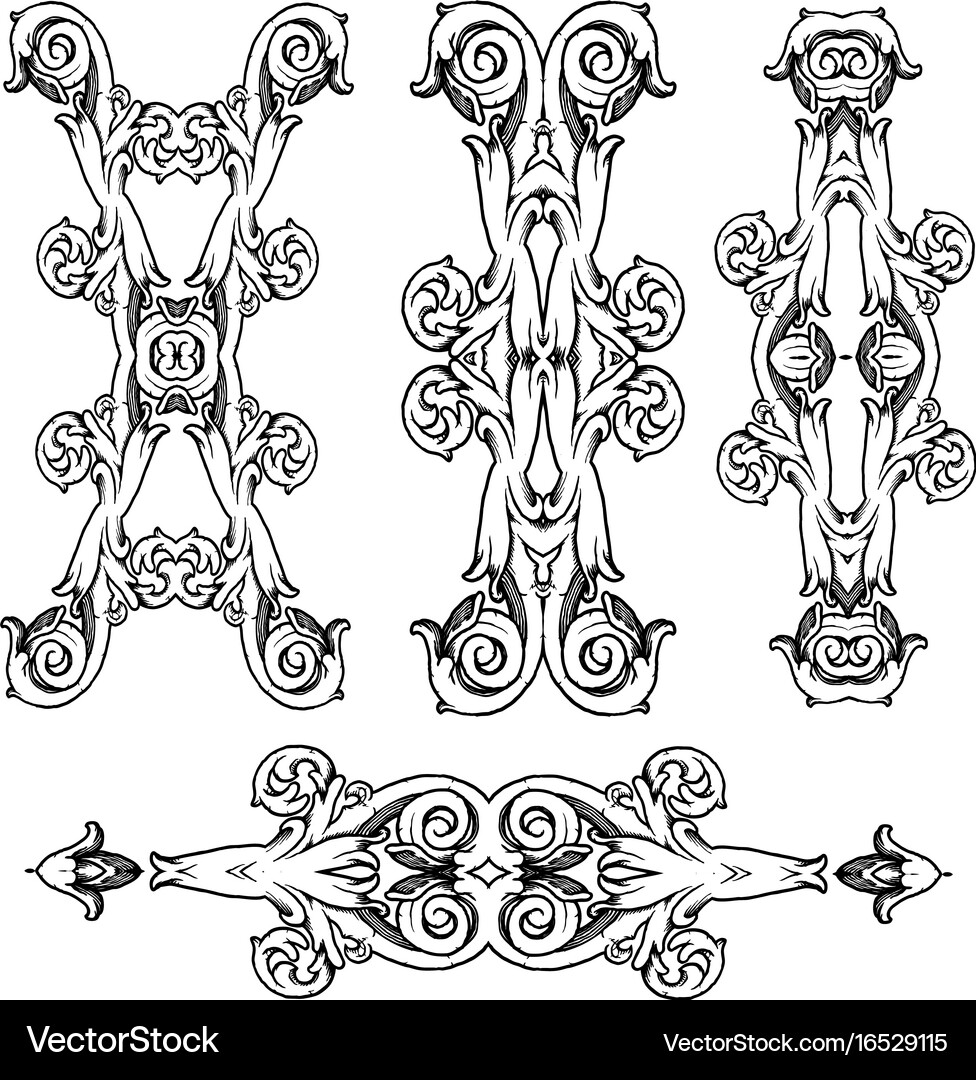Calligraphic decorative elements Royalty Free Vector Image