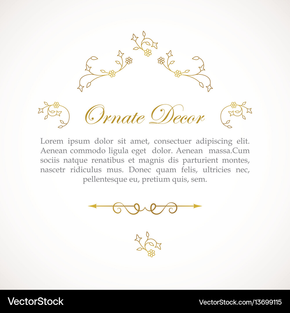 Decorative frame elegant element Royalty Free Vector Image