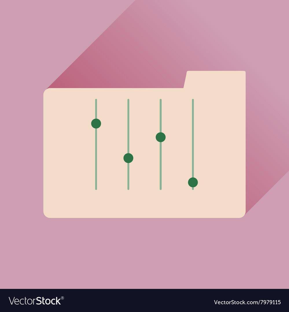 Flat icon with long shadow folder equalizer