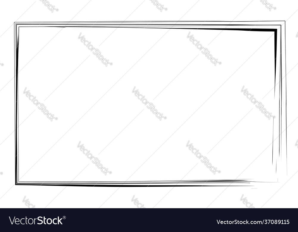 Grungy rectangular frame border plaque outline vector image Grungy rectangular frame border plaque outline