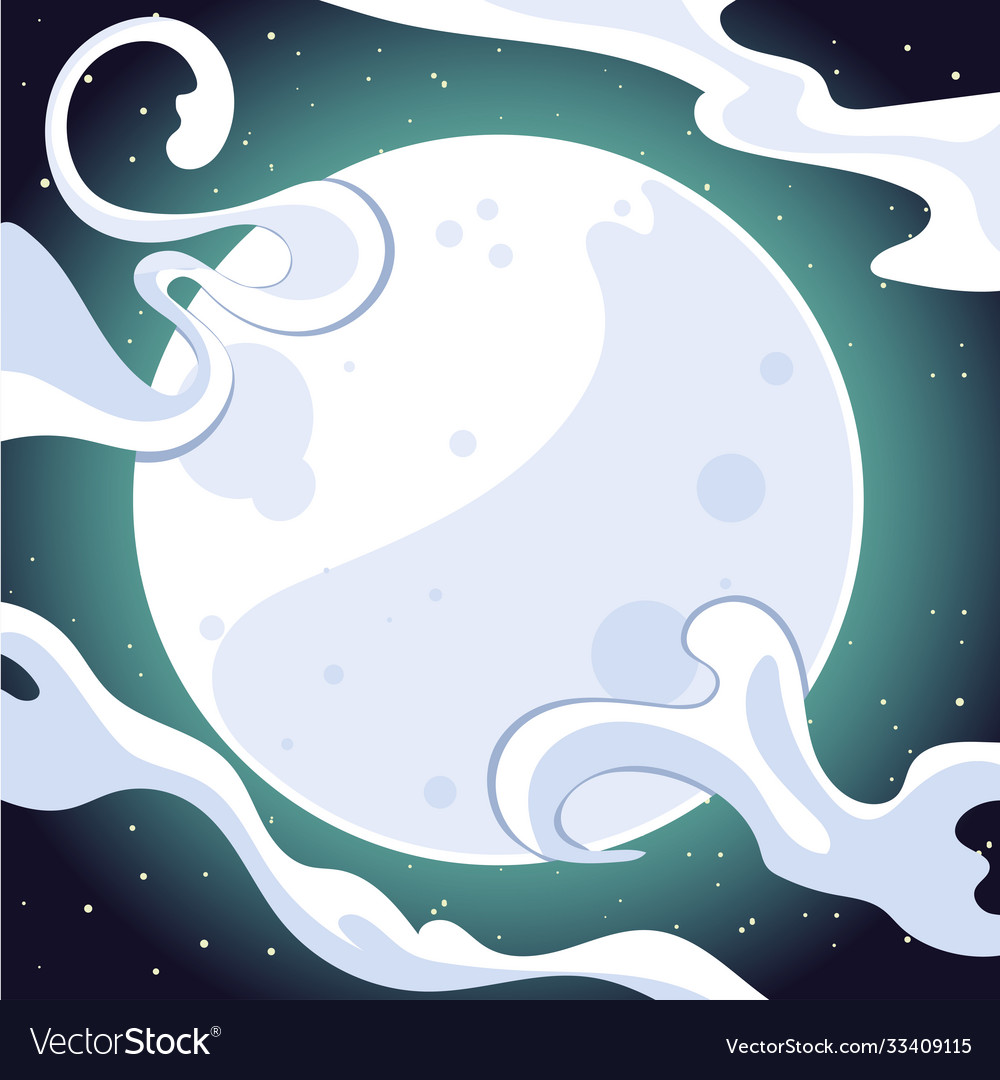 Halloween dark night background with full moon Vector Image Halloween dark night background with full moon