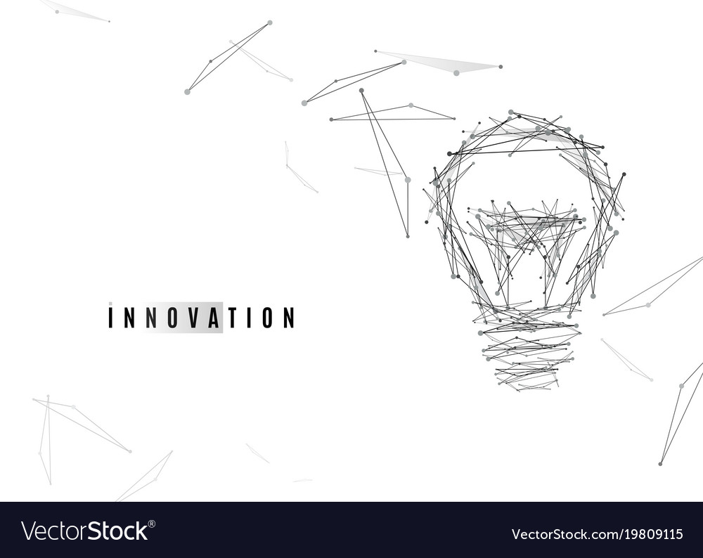 Light bulb background with lines and dots