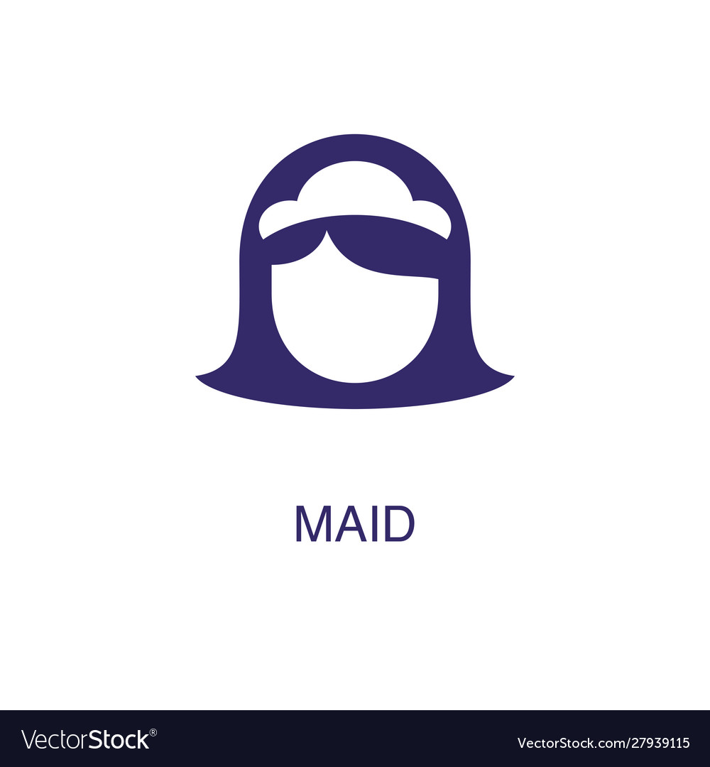 Maid element in flat simple style on white
