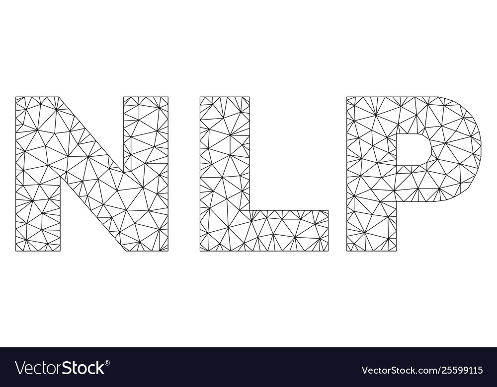 Polygonal 2d nlp text caption vector image Polygonal 2d nlp text caption