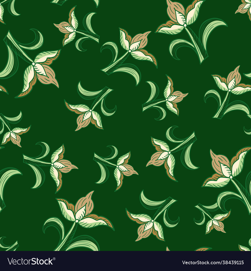 Random floral seamless pattern with simple style vector image Random floral seamless pattern with simple style