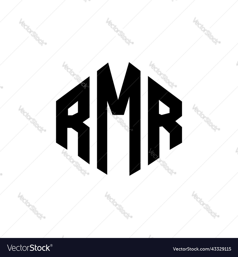 Rmr letter logo design with polygon shape
