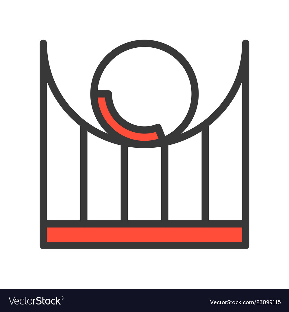 Roller coaster icon filled outline style editable