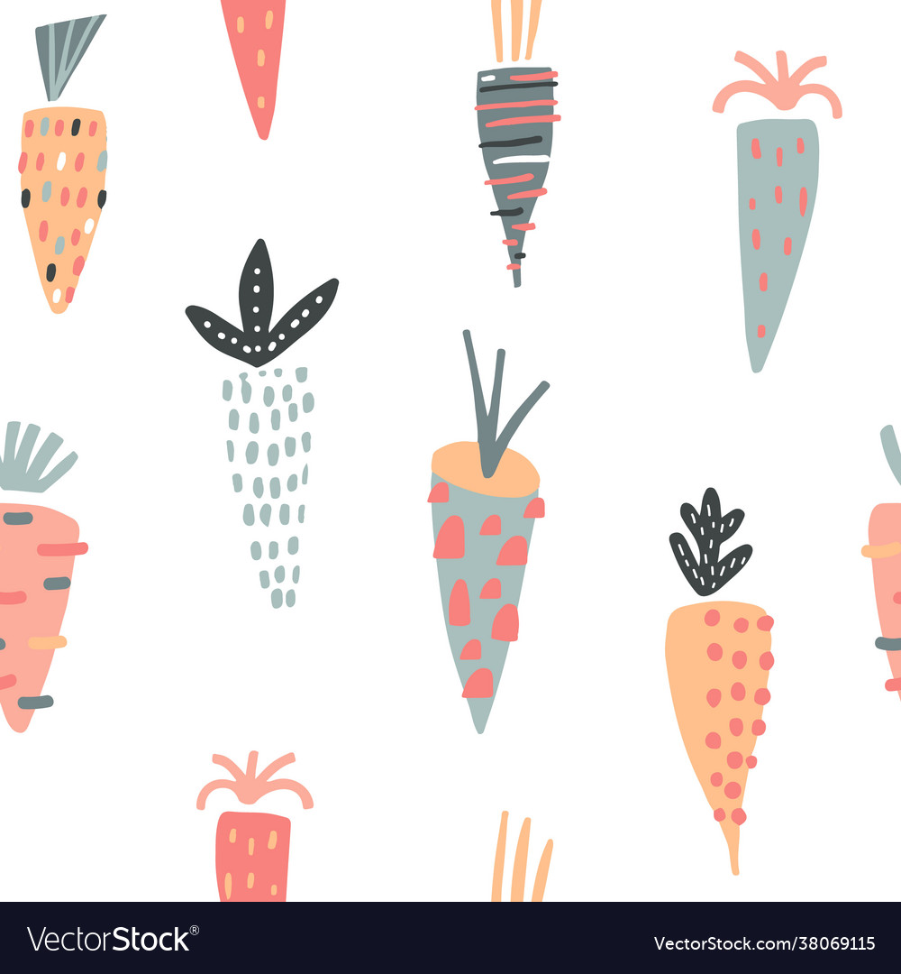 Seamless creative carrots pattern