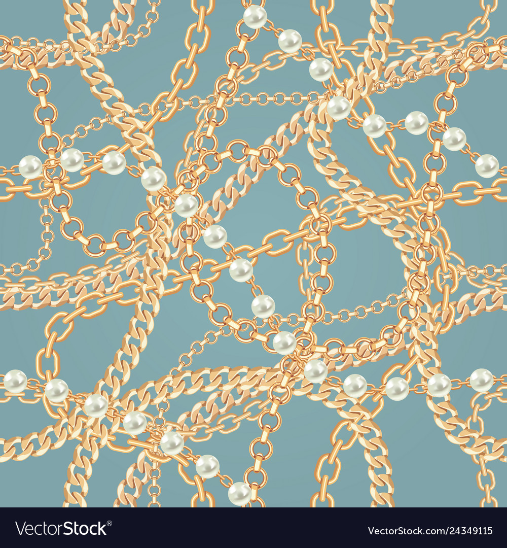 Seamless pattern background with pears and chains vector image Seamless pattern background with pears and chains