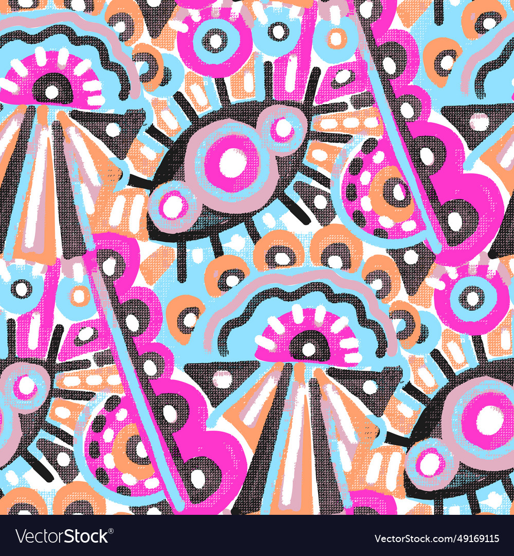 Seamless pattern with riso print effect vector image Seamless pattern with riso print effect