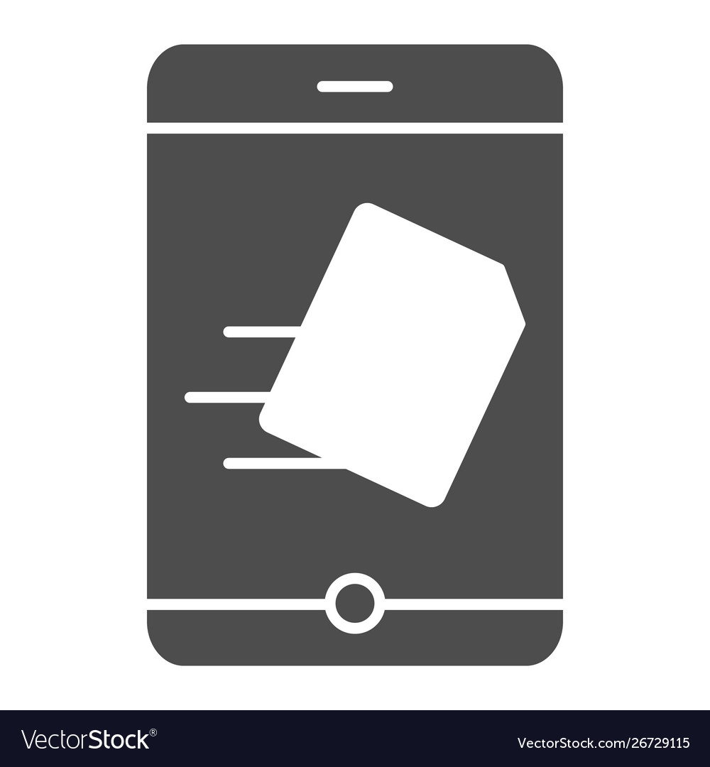 Smartphone sending document solid icon file