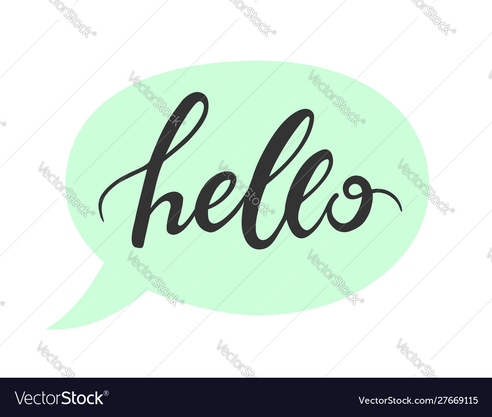 Speech bubble with hello quote vector image Speech bubble with hello quote