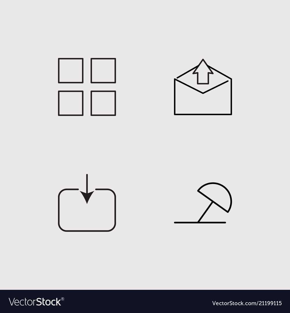 Web simple linear icons set outlined